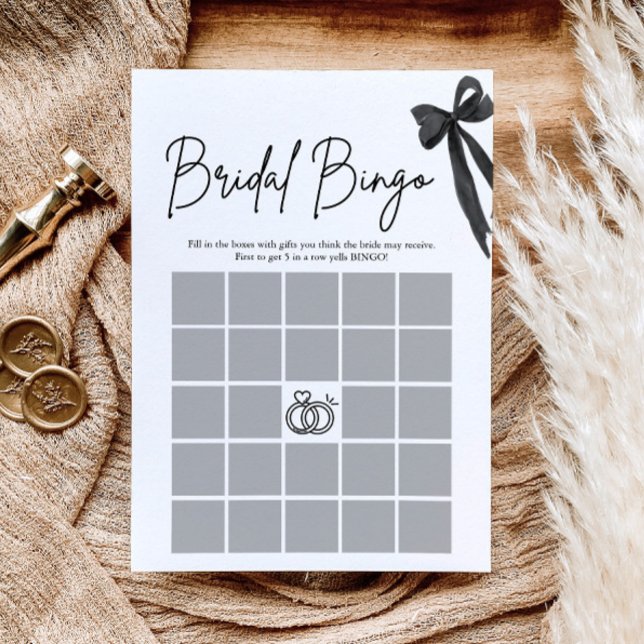 Bow She's The Knot Brautparty Bingo Game Einladung (Von Creator hochgeladen)