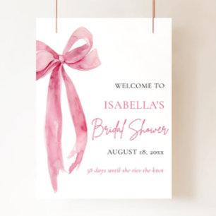 Bow She's The Knot Brautparty Welcome Poster