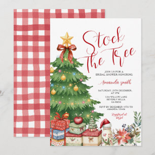 Bow Stock der Baum Weihnachten Brautparty Floral Einladung