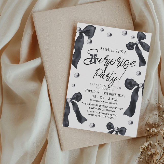  Bow Surprise 30th Birthday Party  Einladung (Von Creator hochgeladen)
