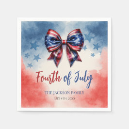 Bow Themed 4. Juli Patriotisches Party Serviette