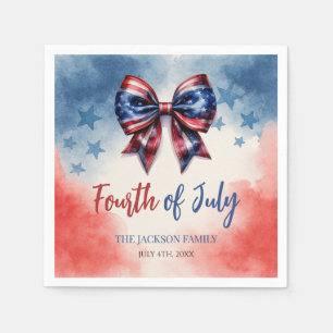 Bow Themed 4. Juli Patriotisches Party Serviette