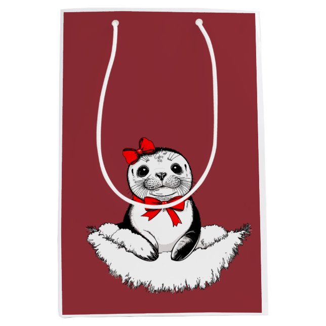 Bow-tiful Seal – Christmas Edition Mittlere Geschenktüte (Vorderseite)