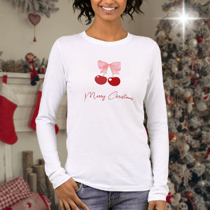 Bow und Kirschen, kundenspezifische Begrüßung Lang Tri-Blend Shirt