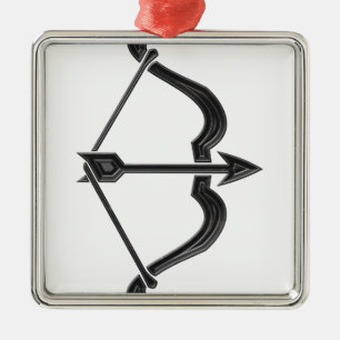 Bow und Pfeil Silbernes Ornament