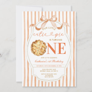Bow unsere kleine Süsse Pie Fall Streifen 1. Gebur Einladung