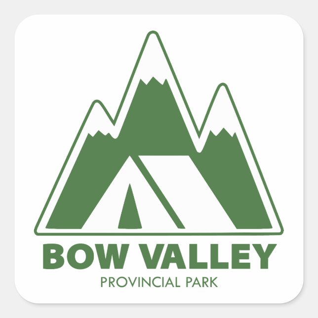 Bow Valley Provincial Park Mountains Camping Quadratischer Aufkleber (Vorderseite)