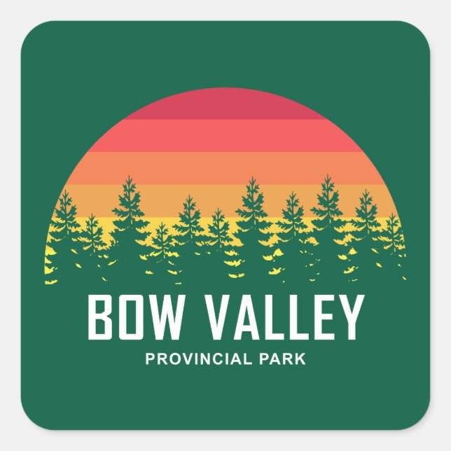 Bow Valley Provincial Park Quadratischer Aufkleber (Vorderseite)