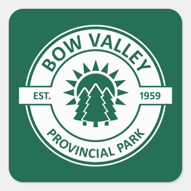Bow Valley Provincial Park Sun Trees Quadratischer Aufkleber (Vorderseite)