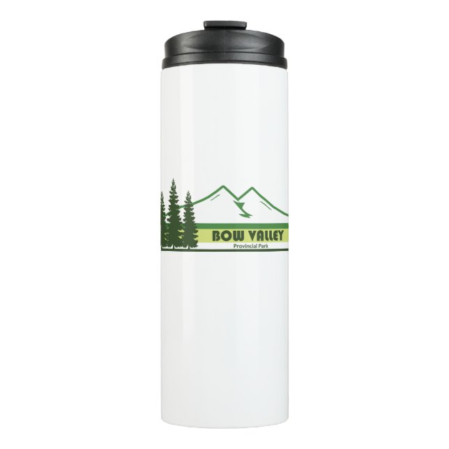Bow Valley Provinzpark Grüne Streifen Thermosbecher (Vorderseite)