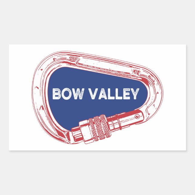 Bow Valley Rock Klettersteig Carabiner Rechteckiger Aufkleber (Vorderseite)