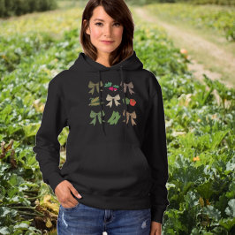 Bow Veggie Gartage mehrfarbiges Muster Hoodie