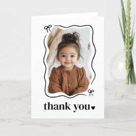 Bow Wavy Border Foto Geburtstag Dankeskarte