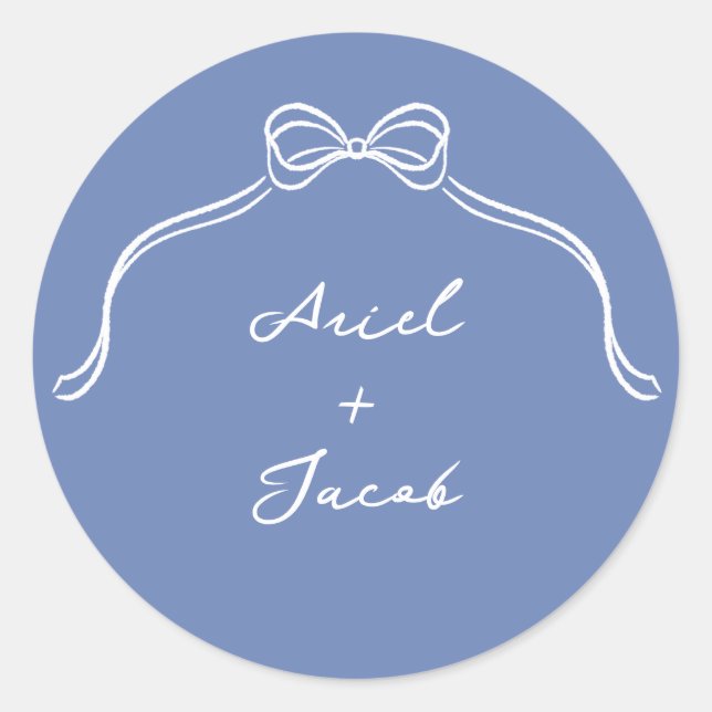 Bow Wedding Runder Aufkleber (Vorderseite)