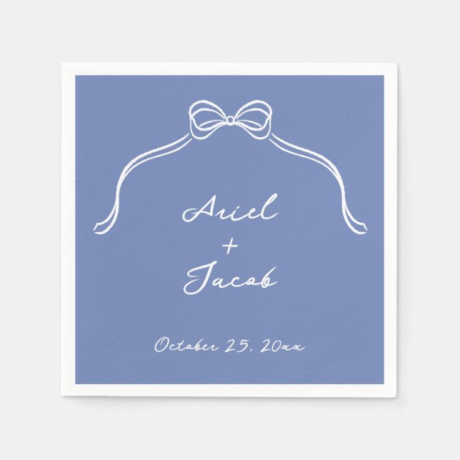 Bow Wedpaper Napkins, Standard Cocktail Serviette (Vorderseite)