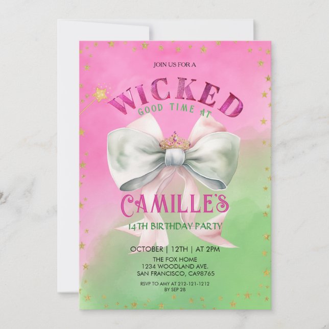 Bow Wicked Birthday Party  Invitation (Devant)