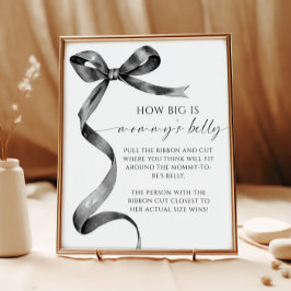 Bow Wie groß ist Mommys Baby Shower Game Poster