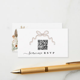 Bow-Wildblumen Hochzeiten Website einfügen QR-CODE Begleitkarte