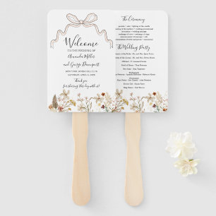 Bow Wildblumen Hochzeitsprogramm Fan Fächer