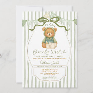 Bow Wir können Bearly Wartezeit tragen Babydusche Einladung