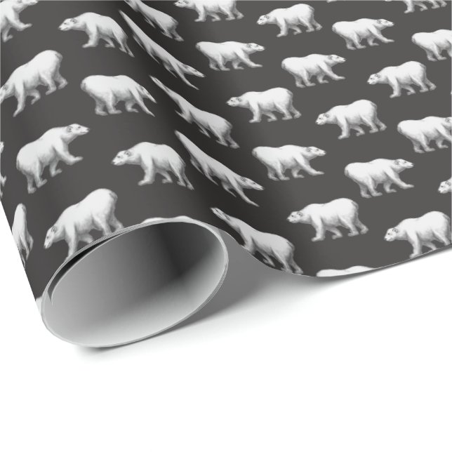 Bowdoin College Polar Bear Wrapping Paper Geschenkpapier (Rolleneckpunkt)