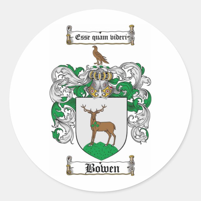 BOWEN FAMILIENWAPPEN - WENIGER WETTBEWERB RUNDER AUFKLEBER (Vorderseite)