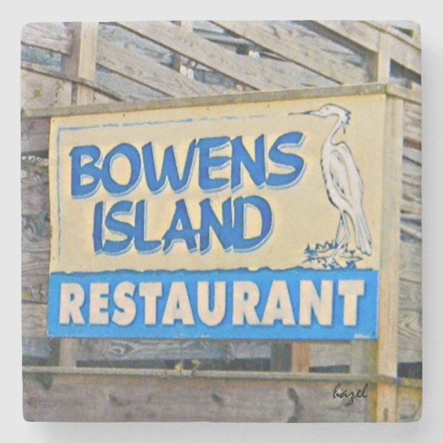 Bowens Island Restaurant, James Island, Charleston Steinuntersetzer (Vorderseite)