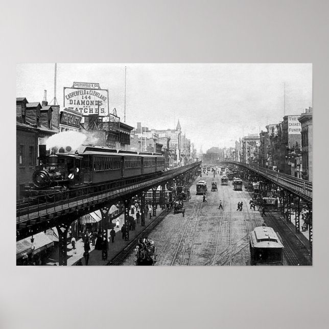 Bowery at Grand Street, New York 1895 Poster (Vorne)