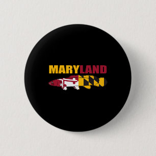 Bowfin Fisch - Maryland State Flag Fishing Button