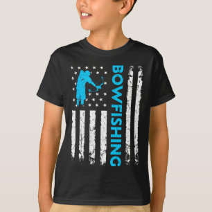 Bowfischen US-Flagge Vintage-Angeln Bowfish-Jäger T-Shirt