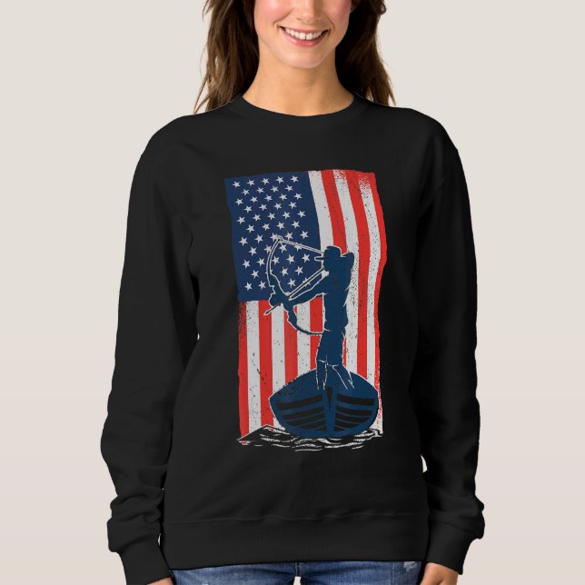 Bowfish American Flag Fish Bow Jagen Sweatshirt (Vorderseite)