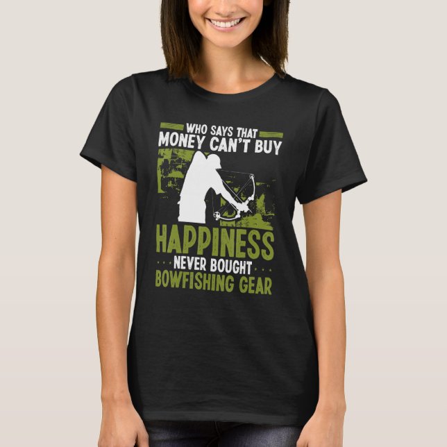 Bowfishing Money buys Happiness Airboat Bowhunter T-Shirt (Vorderseite)