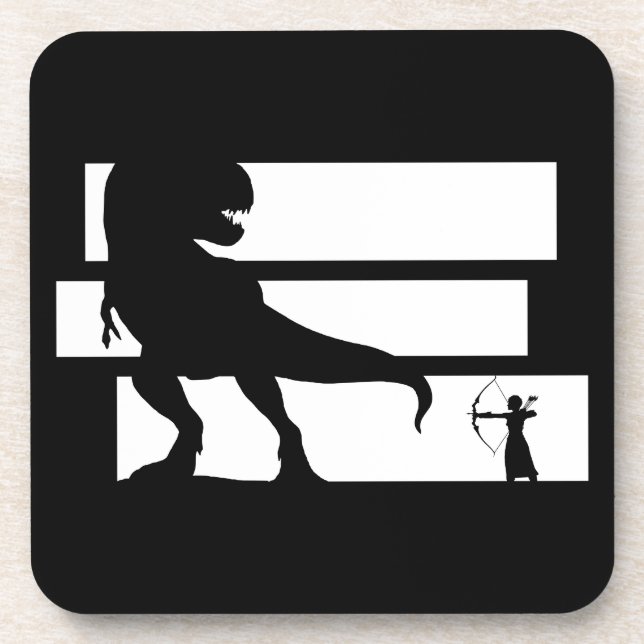 Bowhunting Dinosaurier Fantasy Archery Getränkeuntersetzer (Vorderseite)