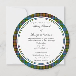 Bowie Scottish Wedding Round Einladung