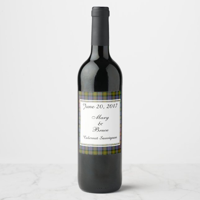 Bowie Scottish Wedding Wine Label Weinetikett (Vorderseite)