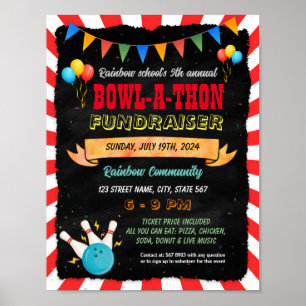 Bowl-a-thon Fundraiser Flyer Plakatvorlage Poster