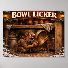 Bowl Licker Icelandic Yule Lad Poster