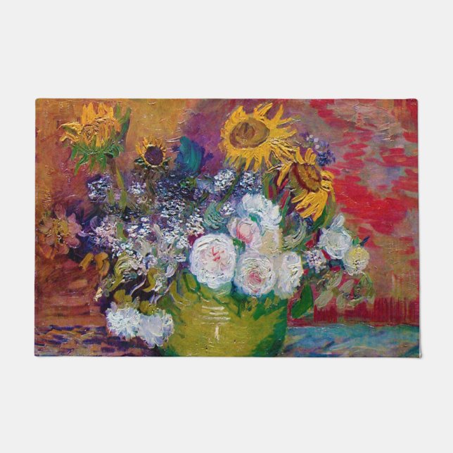 Bowl mit Blume, Van Gogh Fußmatte (Vorderseite)