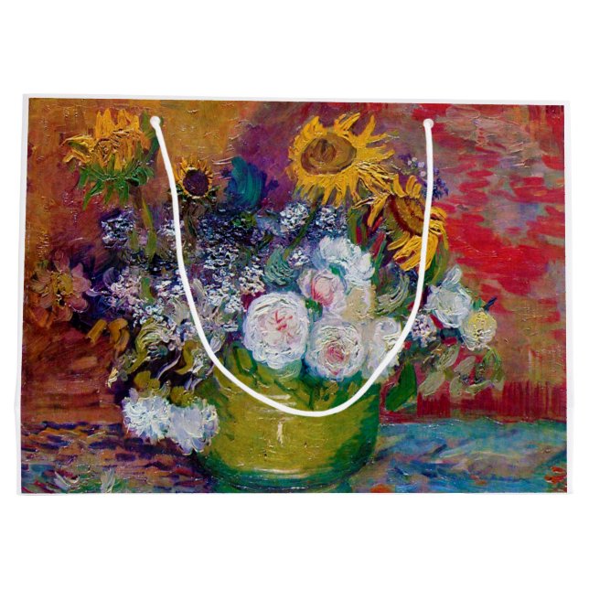 Bowl mit Blume, Van Gogh Große Geschenktüte (Rückseite)