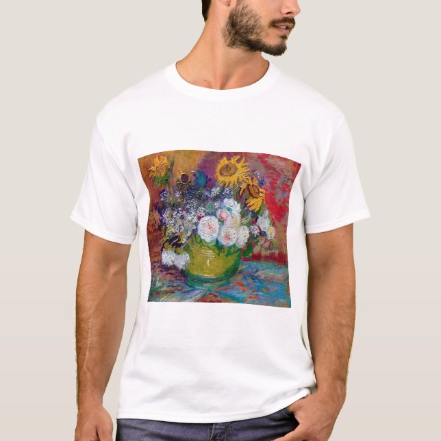 Bowl mit Blume, Van Gogh T-Shirt (Vorderseite)