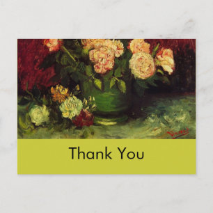 Bowl mit Peongs und Rose, Vincent van Gogh Postkarte