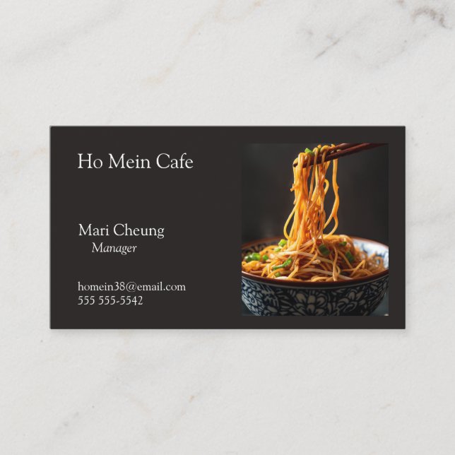 Bowl of lo mein mit Kopierraum Visitenkarte (Vorderseite)