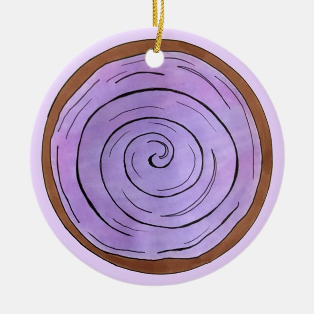 Bowl of POI Lila Hawaiian Food Taro Root Hawaii Keramik Ornament (Vorne)
