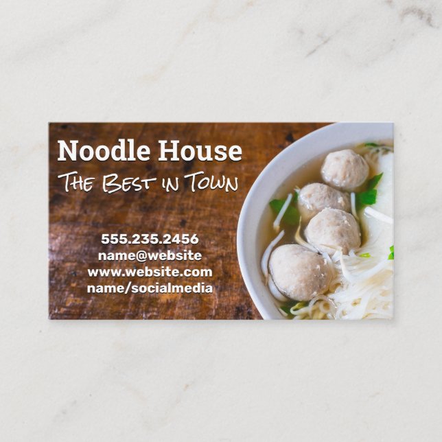 Bowl von Pho Ramen Noodles Visitenkarte (Vorderseite)