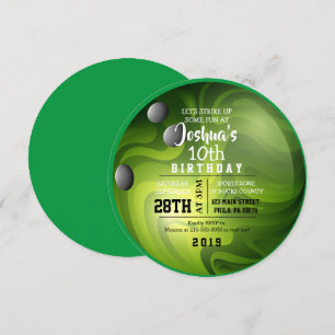 BOWLBALL ROUND Green Anniversaire Fête Invitation
