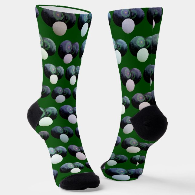Bowle, Crew, Socken, grün und schwarz Socken (Gewinkelt)