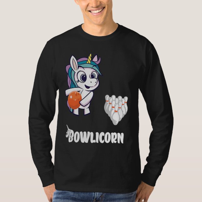 Bowler Bowling Unicorn Strike Bowling Pin Bowling  T-Shirt (Vorderseite)