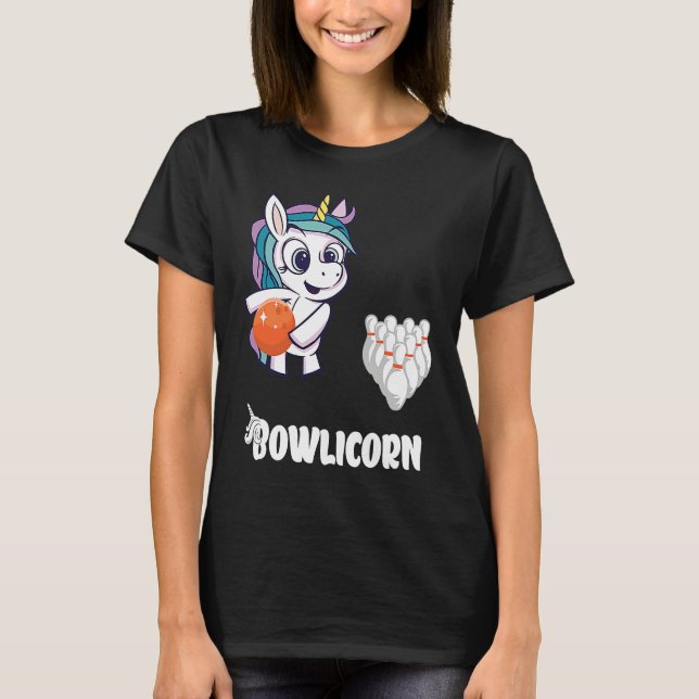 Bowler Bowling Unicorn Strike Bowling Pin Bowling  T-Shirt (Vorderseite)