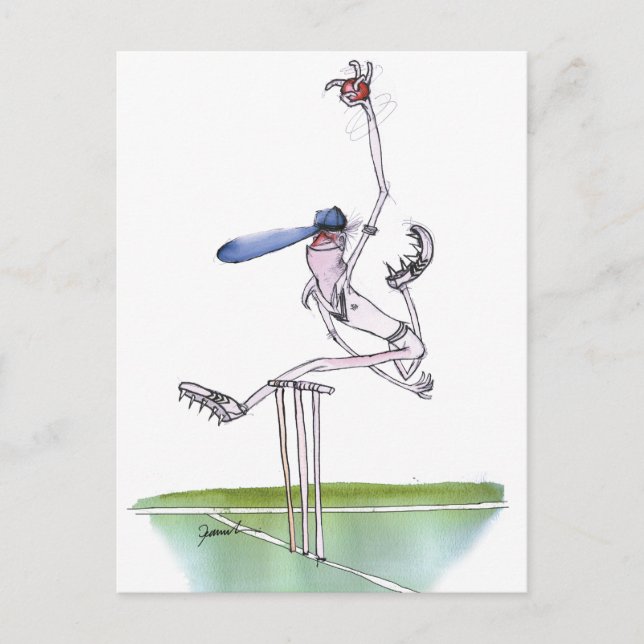 Bowler - Cricket, tony fernandes Postkarte (Vorderseite)