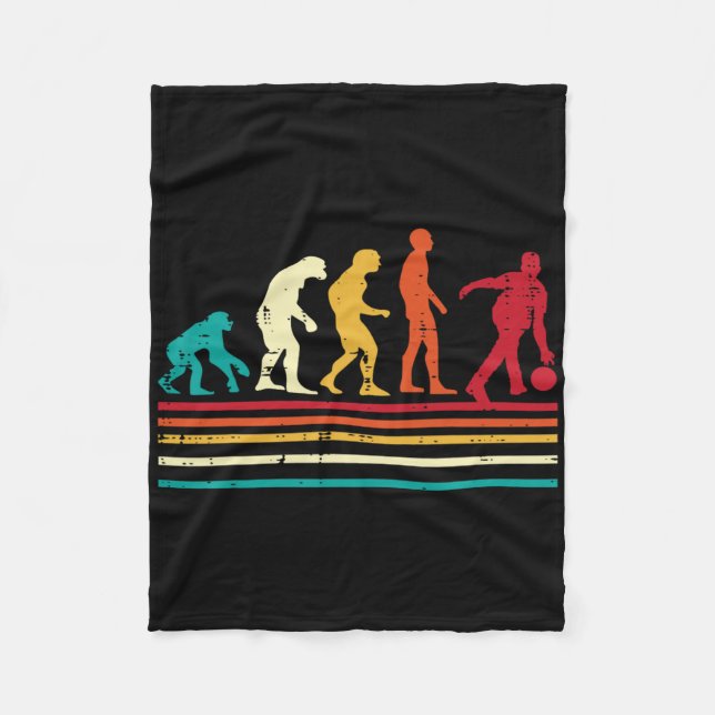 Bowler Evolution Retro Bowling-Mannschaft Männer F Fleecedecke (Vorderseite)